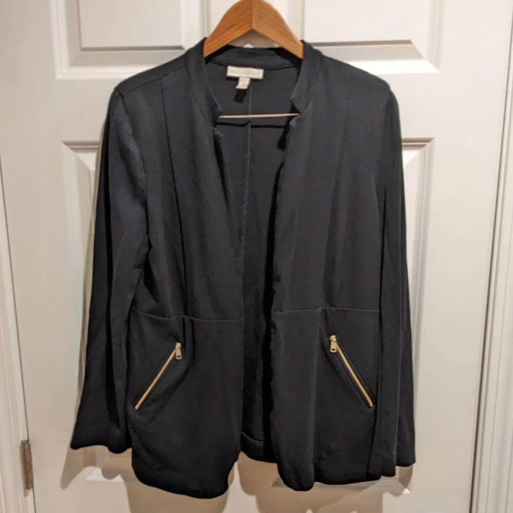 EUC Women's Black Dana Bachman Blazer Sz Lrg